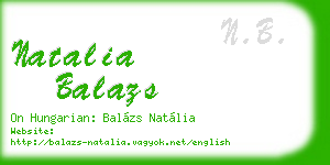 natalia balazs business card